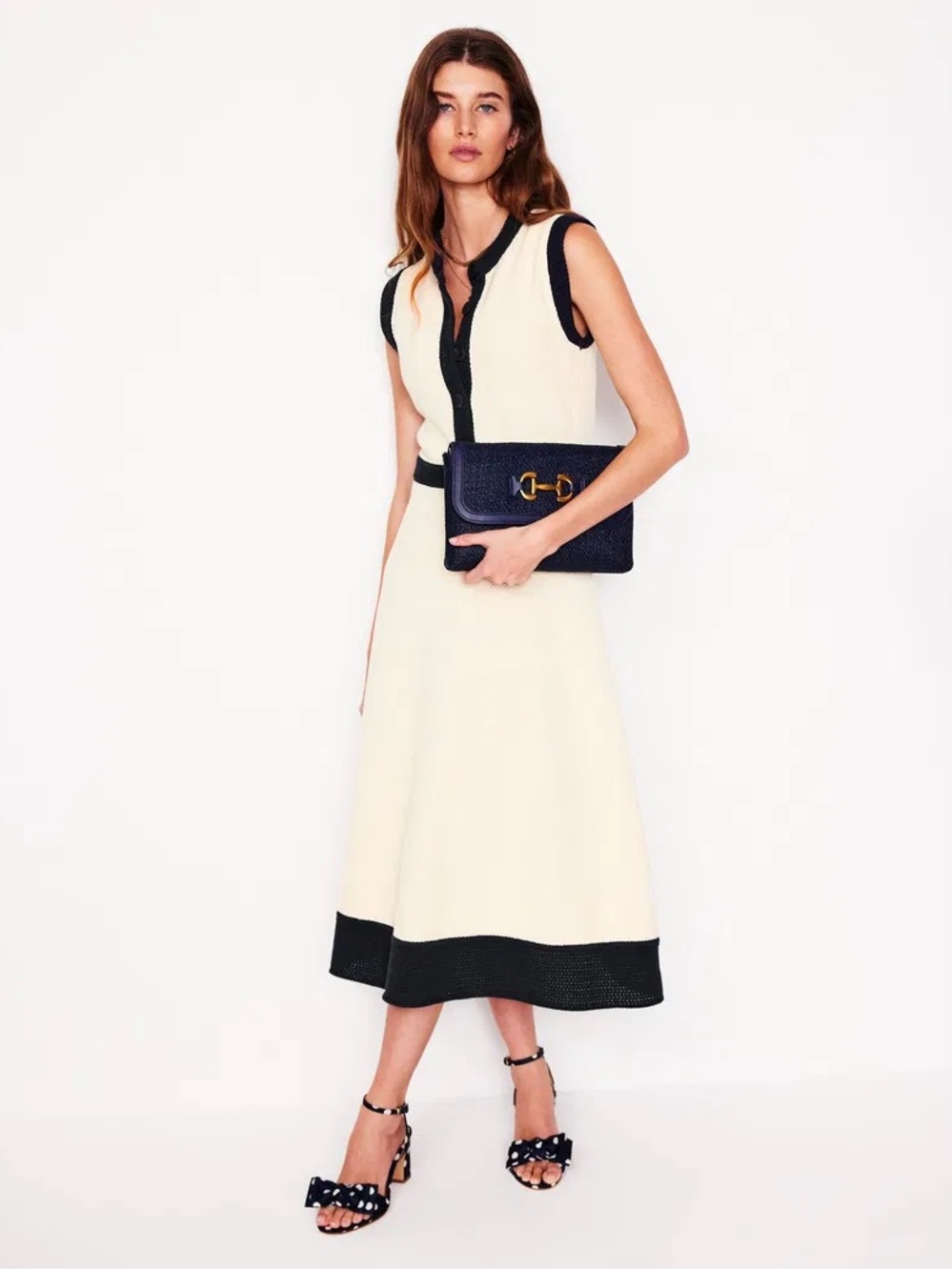 Boden Crochet Trim Knitted Dress
